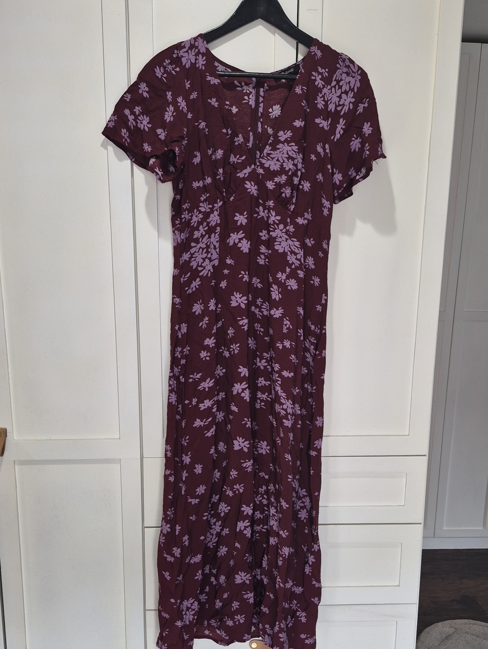 Madewell Plum Floral Wrap Maxi Dress